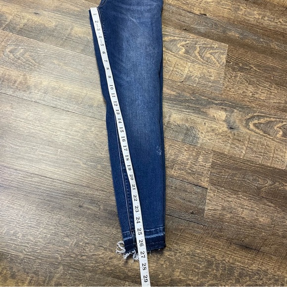 Spanx Distressed Denim Jeans Womens Small Blue Mid Rise Skinny Stretch Tummy - Picture 8 of 11